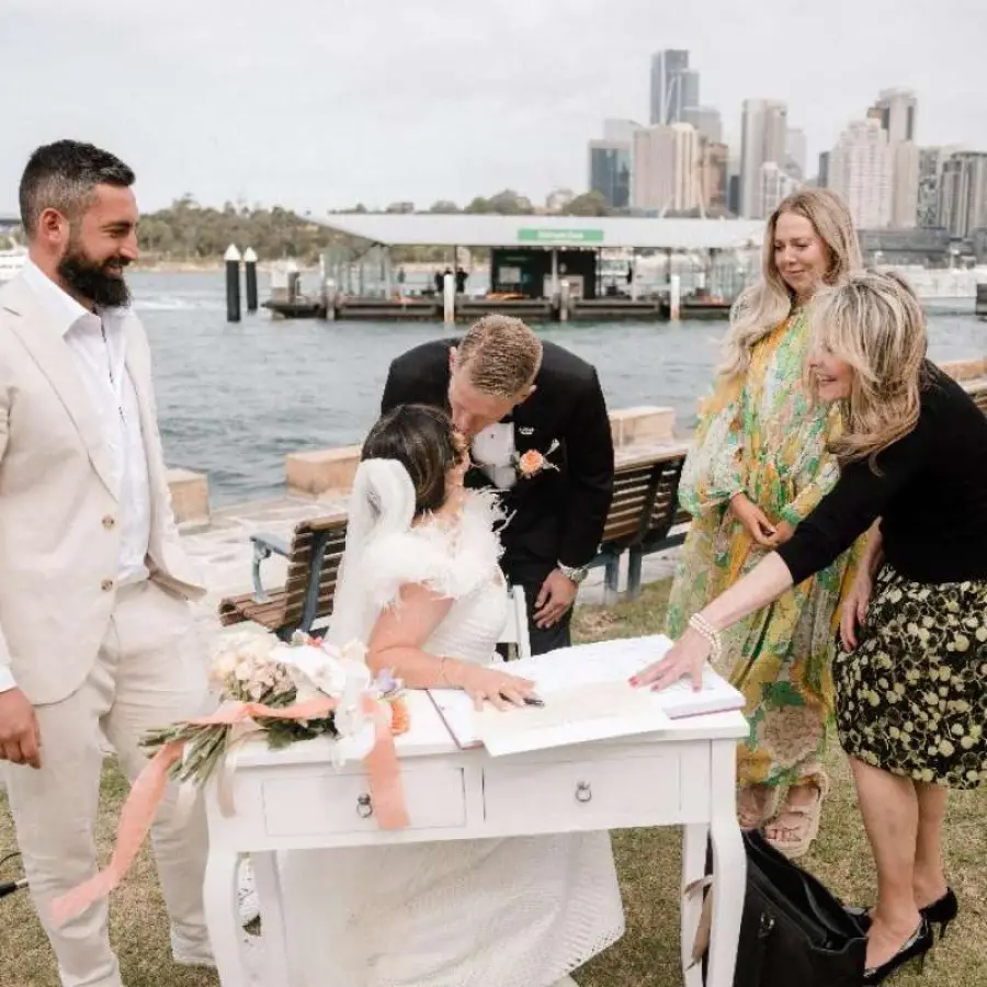 ~ Victoria & Jack ~ Signing the Wedding Register in Balmain ~